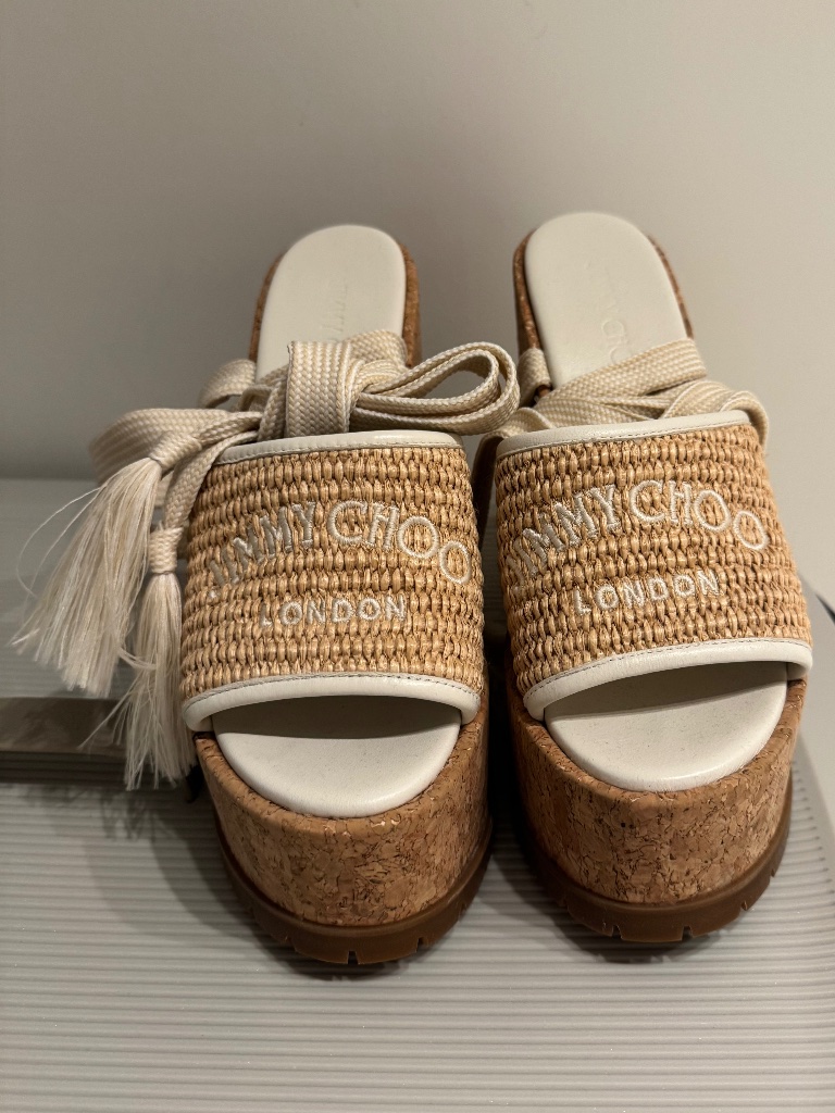 Jimmy Choo Gal Wedge 130 Raffia